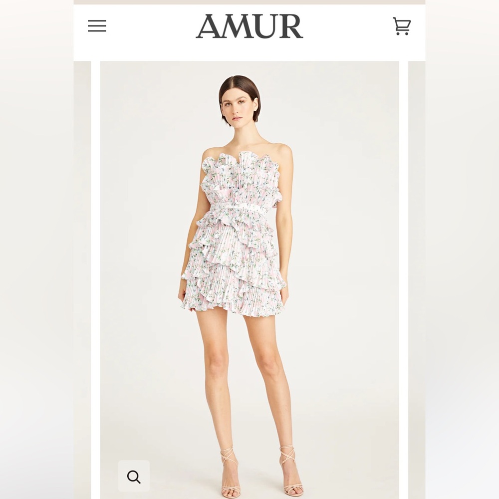 AMUR Floral Ruffle Mini Dress